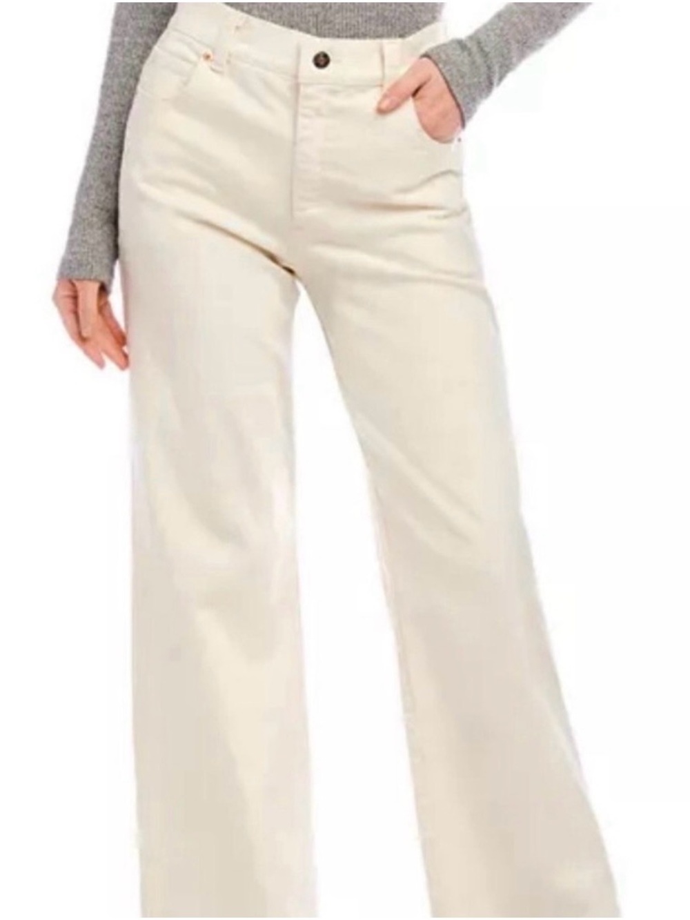 NWT Karen Kane straight Women's Jeans in Cream